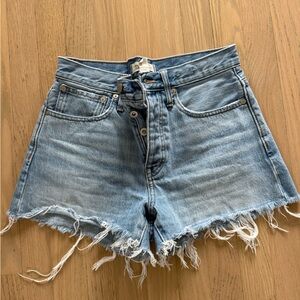 Madewell Light Blue Frayed Jean Shorts